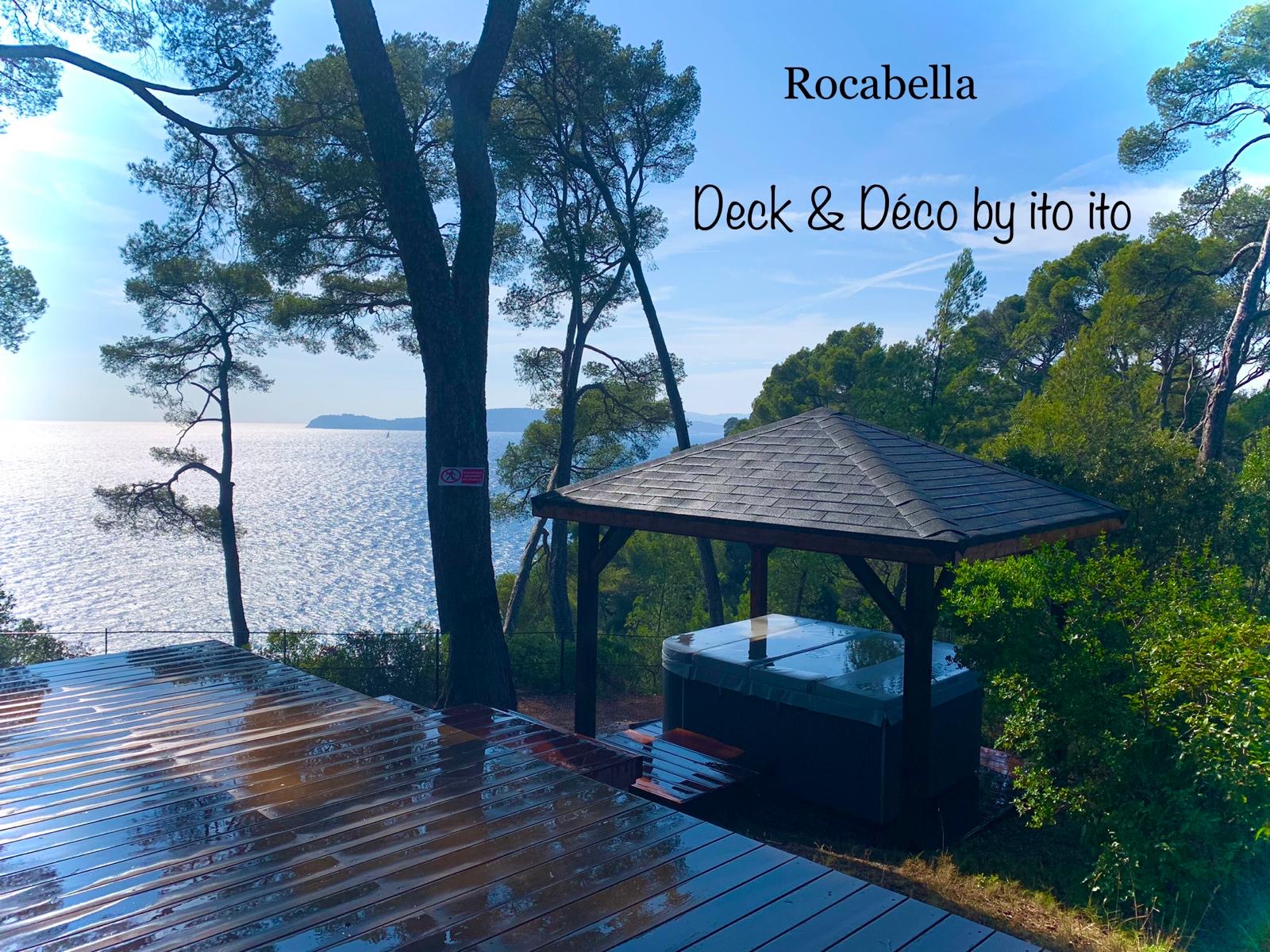 Kiosque en Pin autoclave vue mer pour le Château Rocabella au Pradet